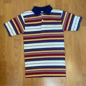 Royal Knight Vintage Striped Single Stitch Polo Shirt Size Boy’s 16